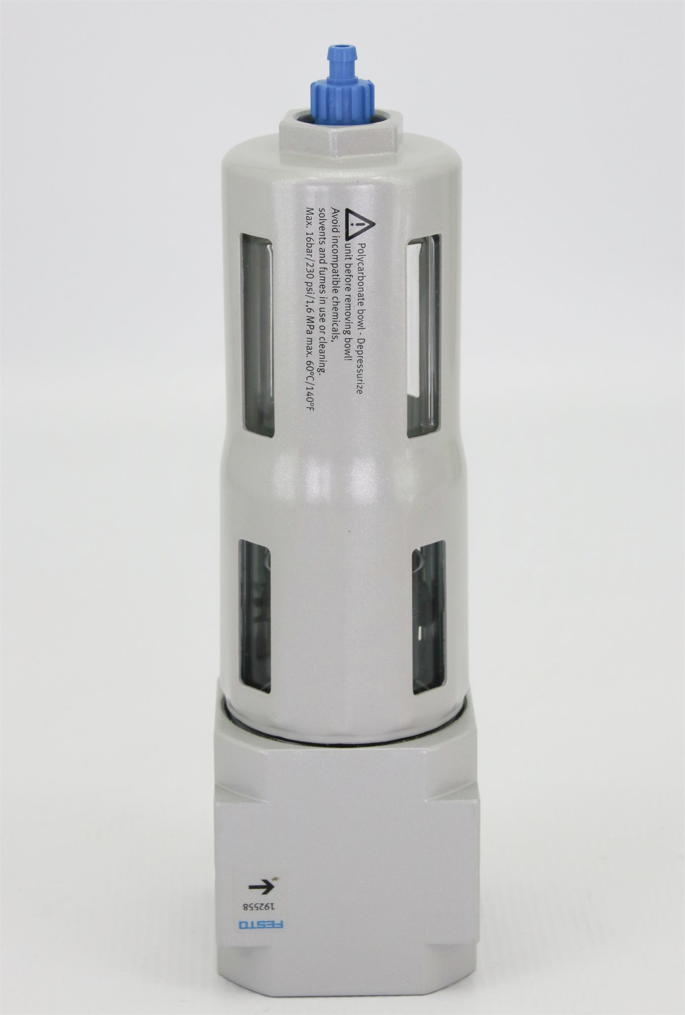 12172 FESTO LF FILTER, D SERIES, 5UM, 240 PSI, P/N: 192558 (NEW